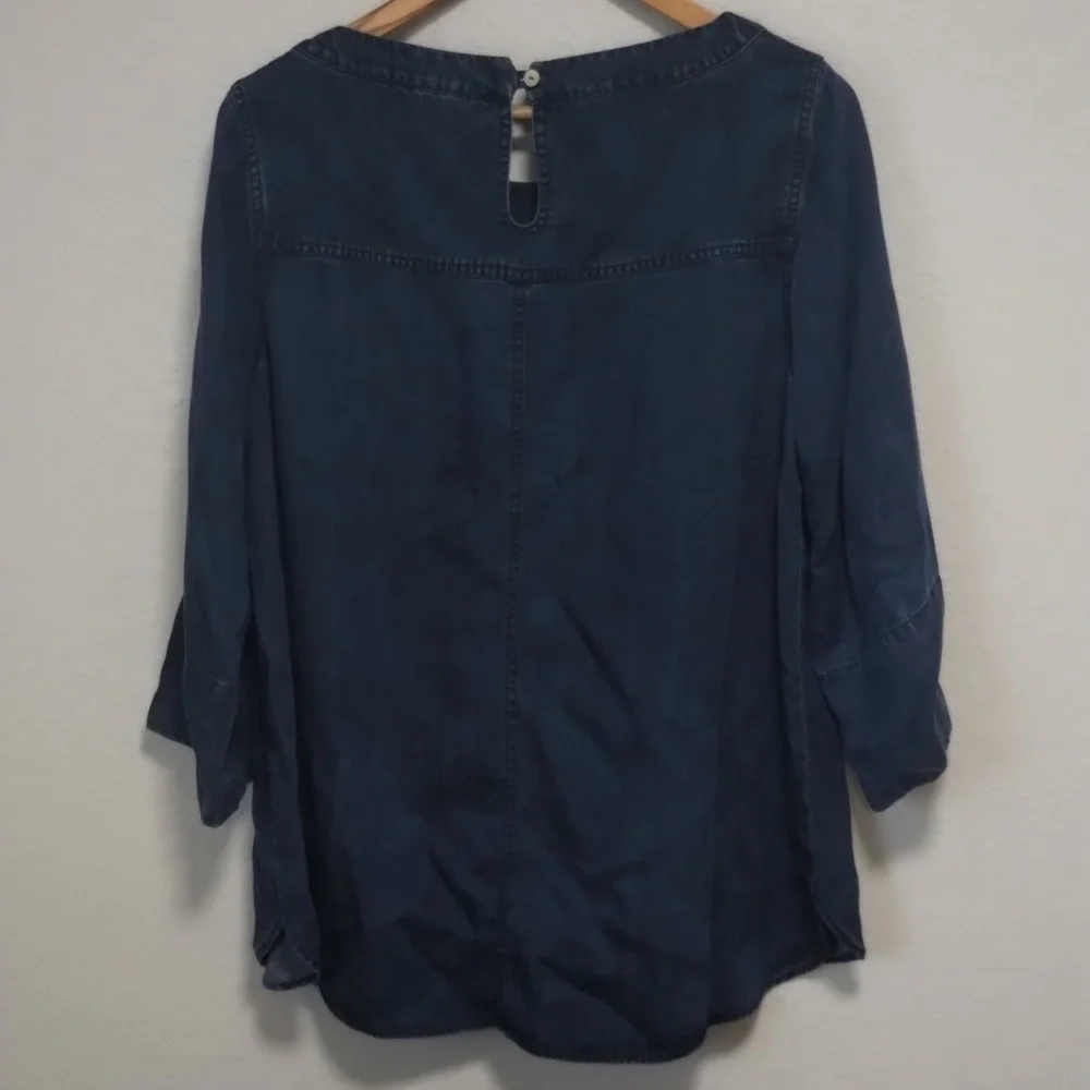 Soft Sorroundings Chambray Georgica Blouse - Picture 4 of 9